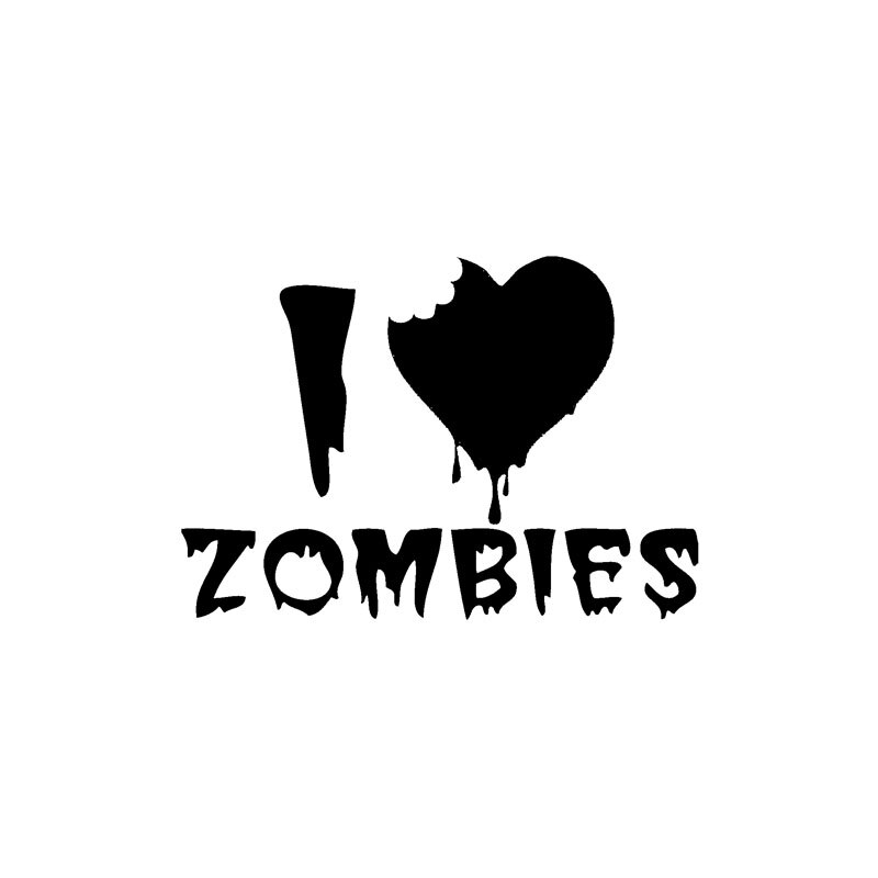 Decal dán trang trí xe hơi hoạ tiết I HEART ZOMBIES bằng chất liệu vinyl kích thước 14.2CM*10CM