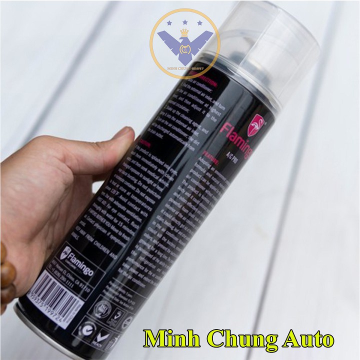 Bình xịt khử mùi và vệ sinh dàn lạnh điều hòa ô tô Flamingo Air Condition 500ml