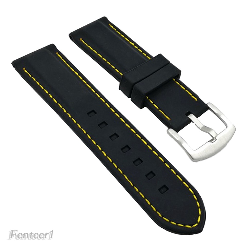 Dây Đồng Hồ Thể Thao Bằng Silicone Có Khóa Thép 20mm 22mm 24mm 26mm Fenteer1 Cho Nam