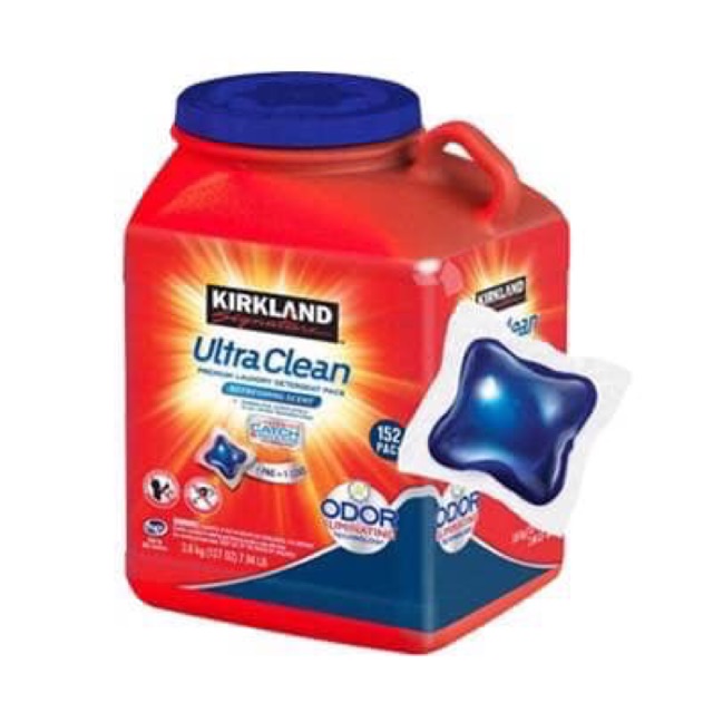 Viên giặt quần áo Kirkland Ultra Clean 152 viên của Mỹ