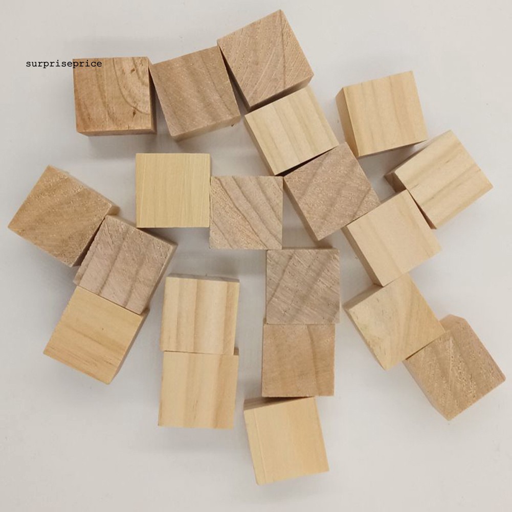 SPP_50 Pcs/20 Pcs/10 Pcs Simple Squares Wooden Sewing Craft Scrapbooking DIY Buttons