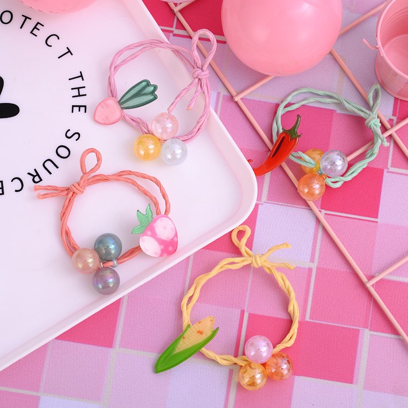 Vòng tay cao su hình ngôi sao / trái cây phong cách Hàn Quốc