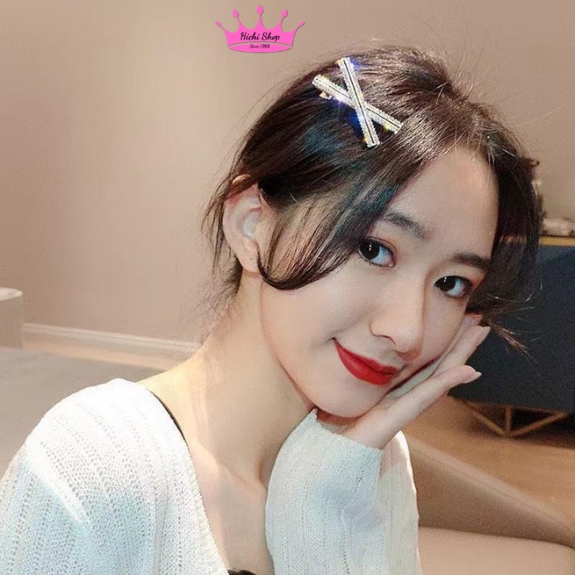 [HÀNG ĐẸP - GIÁ RẺ] Kẹp Tóc Mái, Cài Tóc Đính Đá HiChi Tiểu Thư Đáng Yêu Dành Cho Nữ.