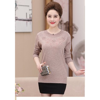 áo len cho mẹ ( đá, cổ tròn)