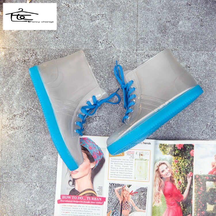 Ủng Cao Su Trong Suốt Chống Trượt Chống Thấm Nước Thời Trang Hàn Quốc Cho Nữ