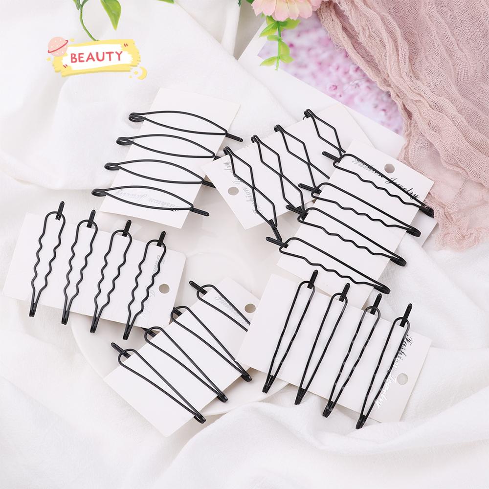 Set 4 Kẹp Tóc Kim Loại Thiết Kế Đơn Giản