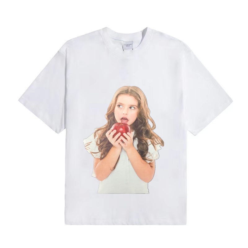 ADLV Áo Thun Cotton Tay Ngắn Dáng Suông In Họa Tiết Cổ Điển Thời Trang Unisex
