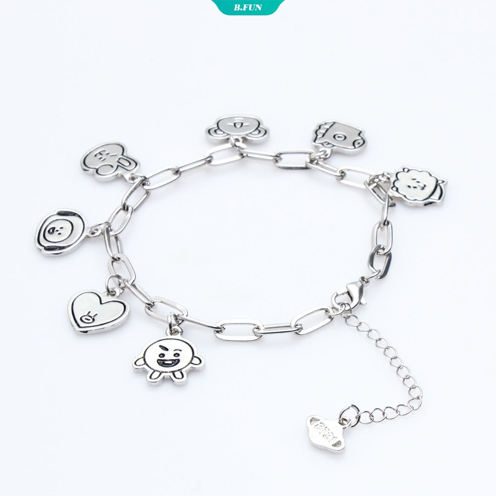 Vòng Tay Trang Sức Hoạt Hình BTS BT21 Bằng Hợp Kim A.R.M.Y