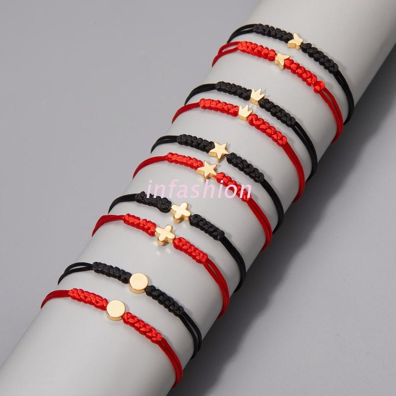Bộ 2 Vòng Tay Màu Đỏ Đen May Mắn Cho Cặp Đôi