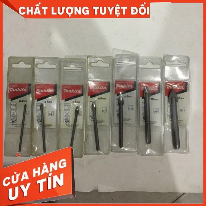 [CHÍNH HÃNG] Mũi khoan kính, thủy tinh, gạch men, gạch đá hoa 3-12mm chuôi thẳng