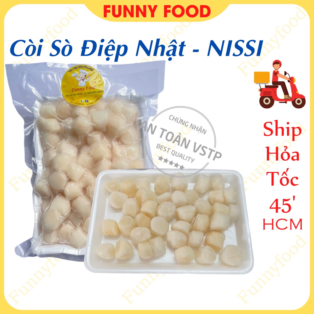 Còi Sò Điệp Nhật NISSI Cồi Sò Điệp Làm Sạch Hàng Nhập 500g Ship Hỏa Tốc