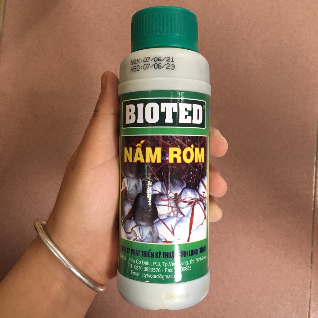 BIOTED dưỡng nấm rơm 250ml 8 Nha - Chống dộp, ra nhiều nấm, nấm to tròn đều