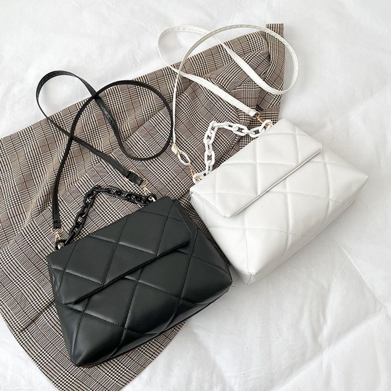 Túi đeo chéo IELGY dáng vuông nhỏ trơn mịn có khóa kéo cho nữ