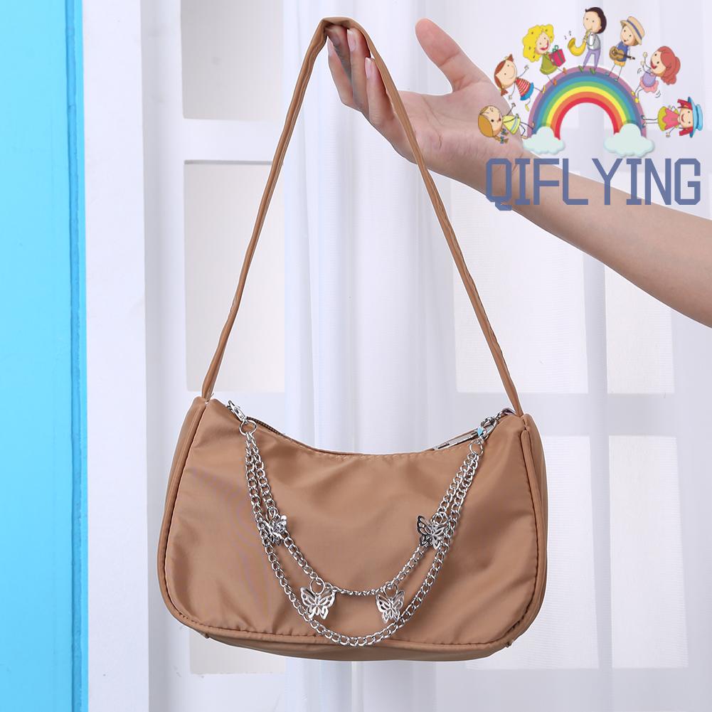 Túi Xách Nhỏ Kẹp Nách Hình Bướm Màu Trơn Thời Trang Cho Nữ