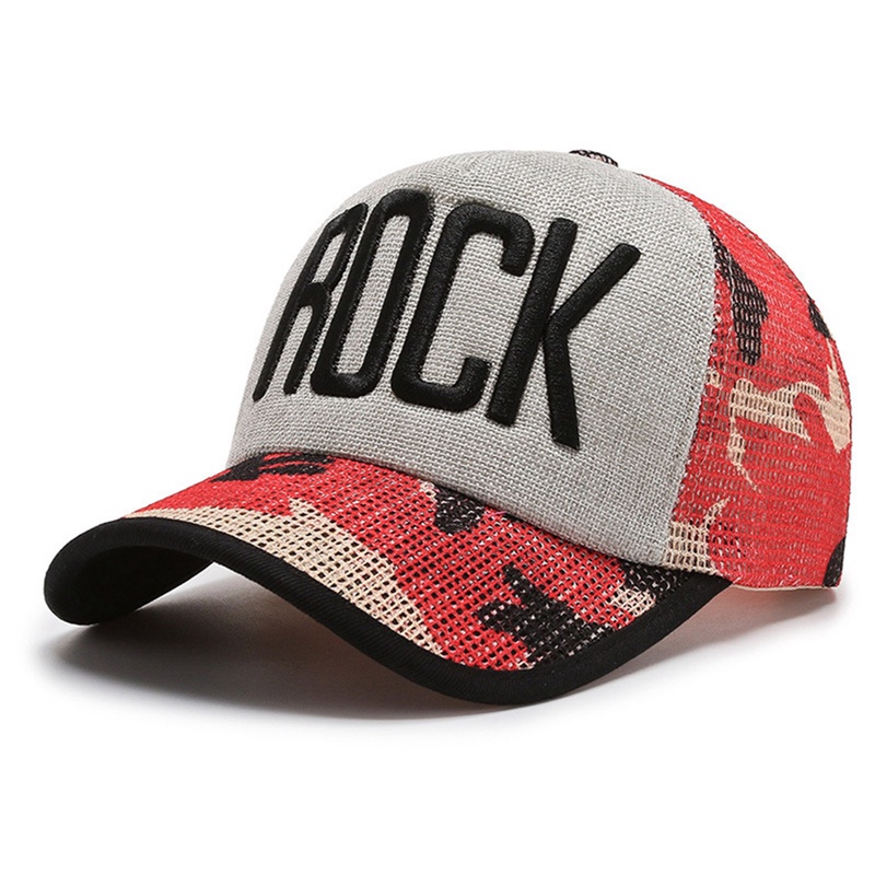 Nón Lưỡi Trai Họa Tiết Rằn Ri Phối Lưới Thêu Chữ Thời Trang Cá Tính Cho Nam/ Nữ