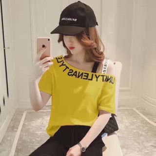Áo Lệch Vai hai dây chữ
