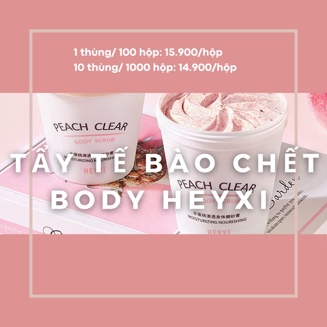 Tẩy Tế Bào Chết toàn thân đào HEYXI Peach Clear, tẩy tế bào chết body đào, kem thải độc tố da HTTBC1