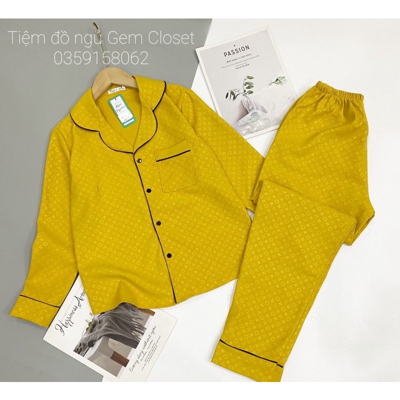 Chất Nhung tăm - Bộ mặc nhà pijama áo dài tay quần dài chất nhung tăm ấm áp nhiều màu