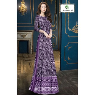 Vải Áo Dài Tằm Ý In Beo Phối Hoạ Tiết Thổ Cẩm