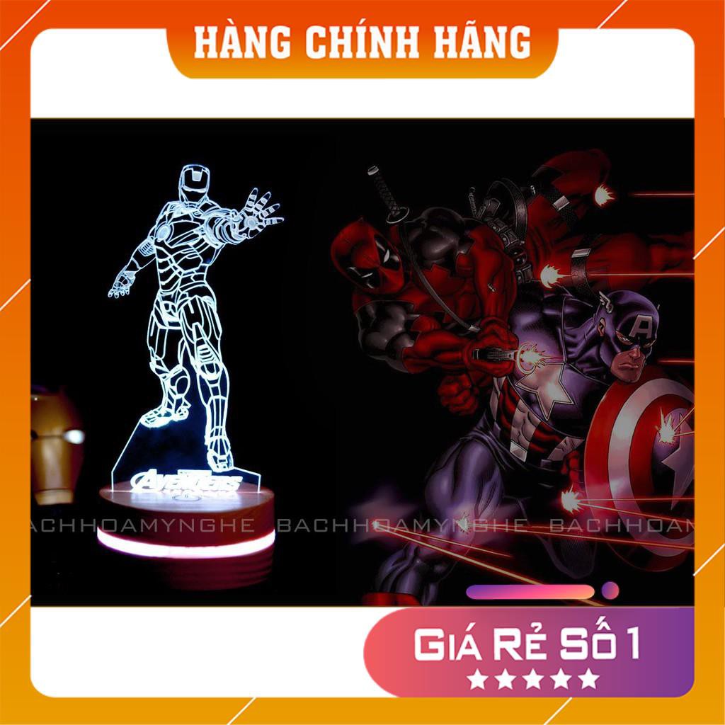 [Đèn Led 3D Iron_man] Đèn led 3D Full điều khiển, pin, đế 16 màu 4 chế độ sáng. Bảo hành đổi trả.