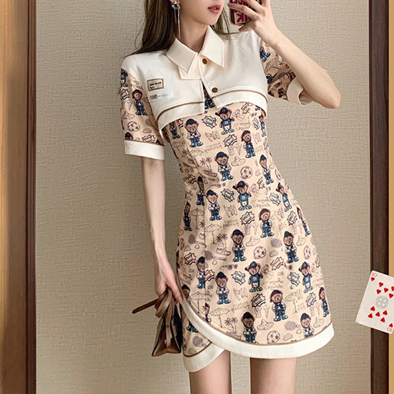 Polo dress women's summer 2022 new design sense of minority small man waist closing temperament high sense skirt