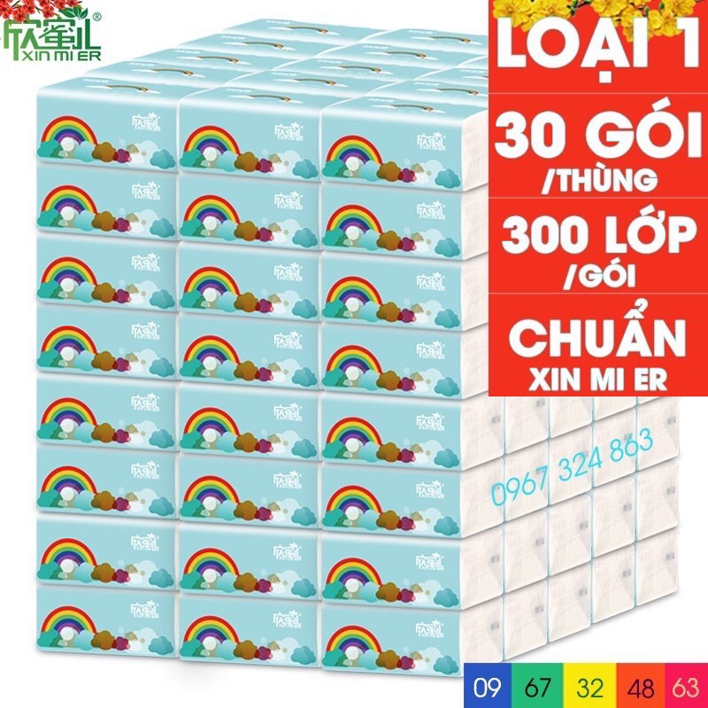 THÙNG 30 GÓI GIẤY ĂN CẦU VỒNG XIN MIER SIÊU DAI