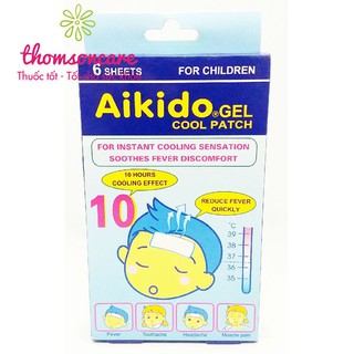 Miếng dán hạ sốt cho trẻ em Aikido, làm mát nhanh, hạ sốt nhanh suốt 10 tiếng