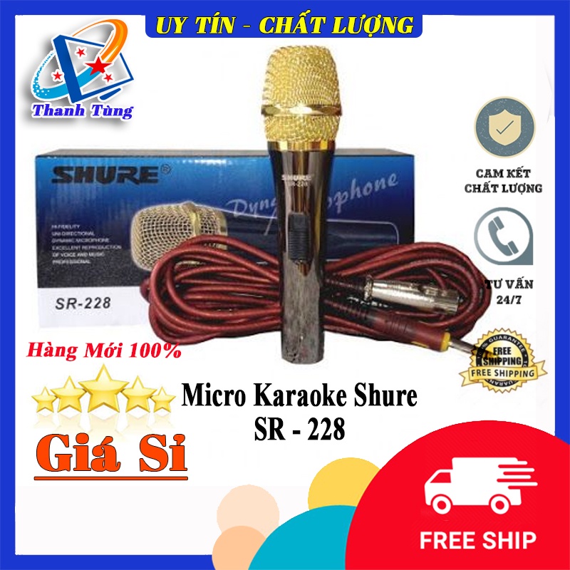MICRO Có Dây SHURE SR-228 Hàng Công ty hát nhẹ tiếng trong