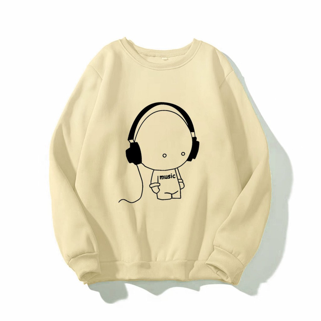 Áo sweater nam nữ in nhok music siêu cute