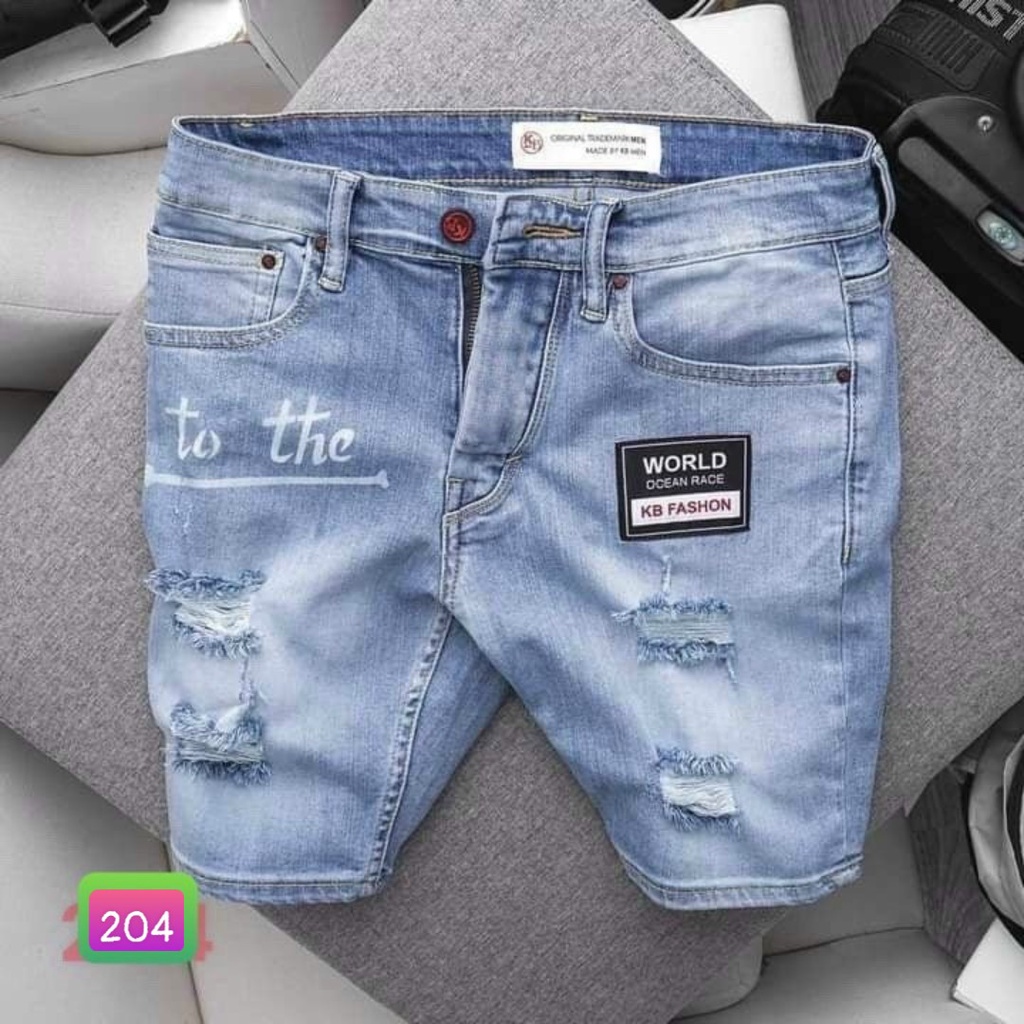 Quần Short Jean Đùi Rin Nam Xanh Đen Trơn Co Giãn 4 chiều M115
