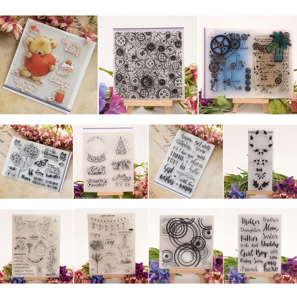 HOM ✥ Flower DIY Silicone Clear Stamp Cling Seal Scrapbook Embossing Album Decor Craft