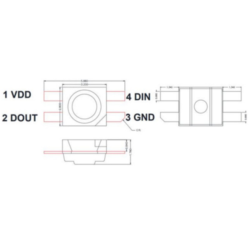 Set 100 chip đèn LED nhiều màu sắc SK6812 MINI-E RGB WS2812B) SK6812 3228 SMD 5V chất lượng cao