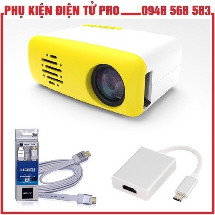 BỘ SẢN PHẨM MÁY CHIẾU MINI LCD LED CS03 DÙNG CHO ĐIỆN THOẠI ANDROID - CS03 + HDMI TYPE C + HDMI SONY