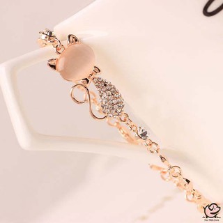 Vòng tay nữ hình hồ ly đính đá mắt mèo