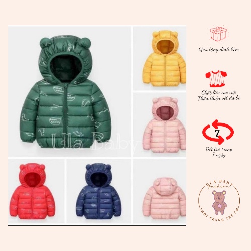 Áo phao Khủng long trần bông cho bé chất liệu cao cấp size 7-22kg - ULA Baby