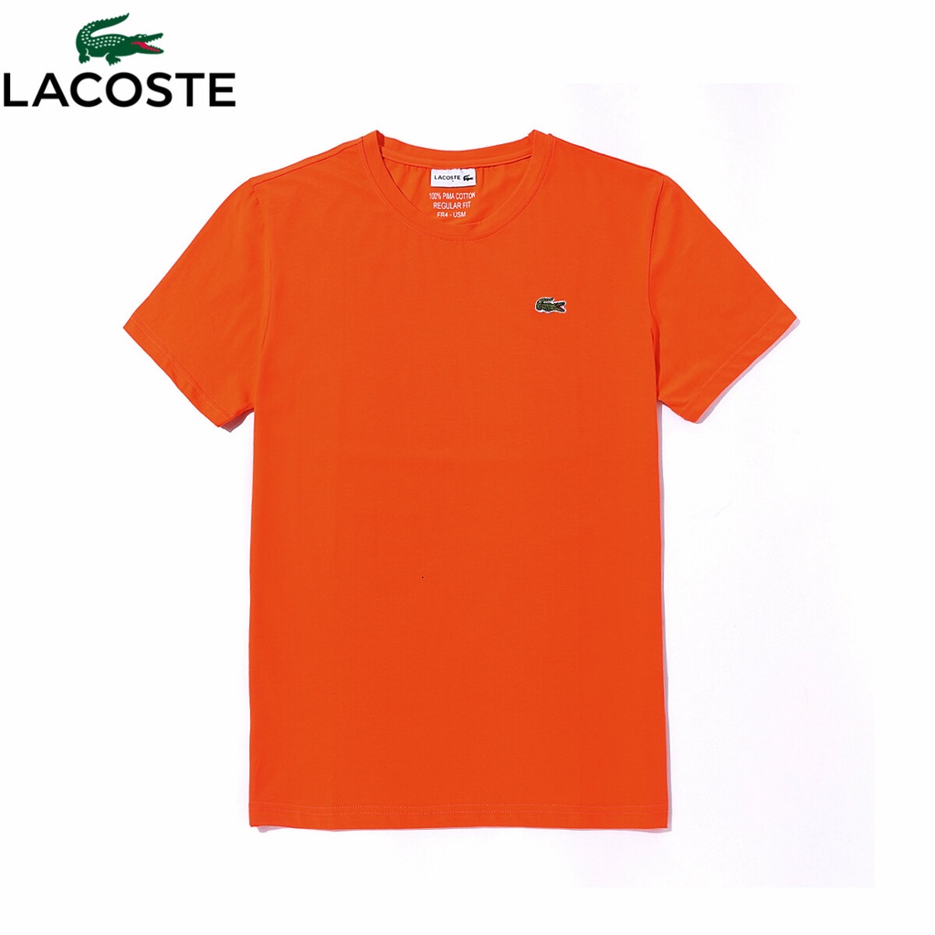Áo Thun Tay Ngắn Cổ Tròn In Chữ Lacoste Thời Trang Cho Nam