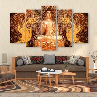 Tranh canvas: phật như lai tọa sen 3d - def-89
