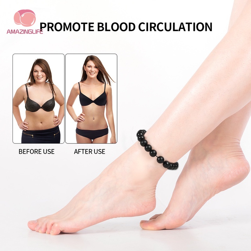 Vòng Tay Chuỗi Hạt Đá Obsidian Đen 6 / 8 / 10 / 12 / 14MM Cho Nam Nữ