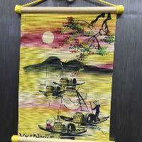 Combo: sổ tre gỗ + tranh mành tre