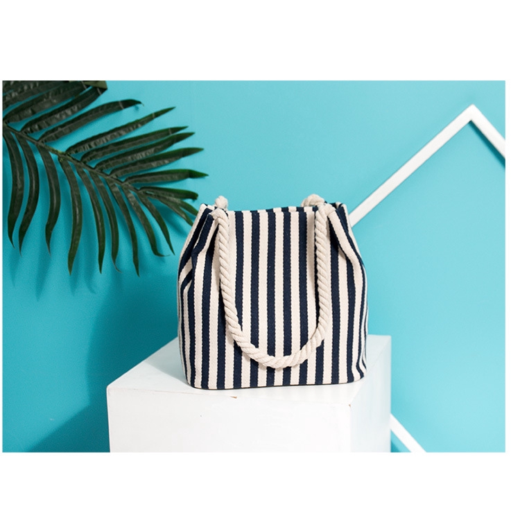 Túi Đeo Vai Bằng cotton In Họa Tiết Sọc Sáng Tạo Thời Trang Mùa Hè Phong Cách Âu Mỹ Dành Cho Bạn Nữ