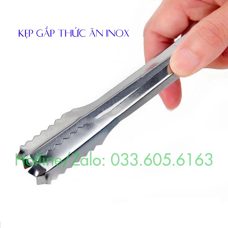 Kẹp gắp thức ăn Inox 19cm - Kẹp gắp đá - Kẹp gắp trái cây