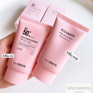 Kem chống nắng The Saem eco earth power pink sun cream SPF50+ PA++++ 50ml