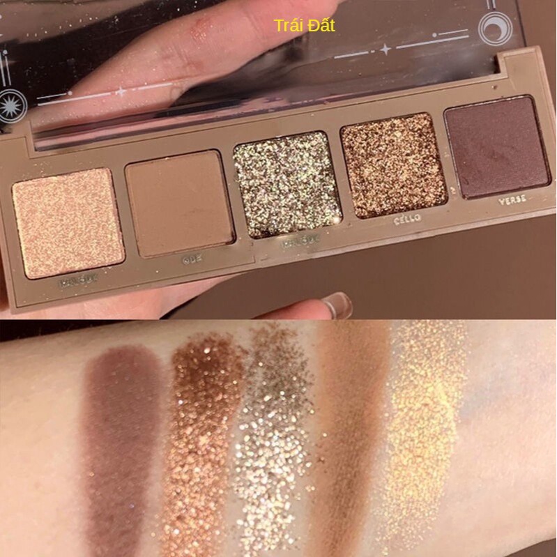 Bảng Phấn Mắt 5 Màu Lì/Nhũ Ngọc Trai Thời Trang Độc Đáo