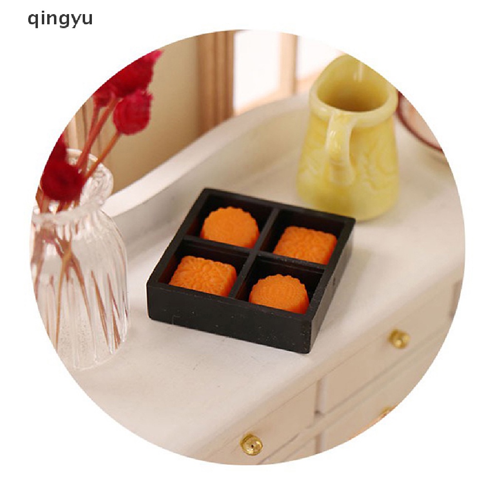 qingyu 1 Set Miniature Mid-Autumn Mooncake Mini Model 1:12 Doll House Life Scene Toys PLI
