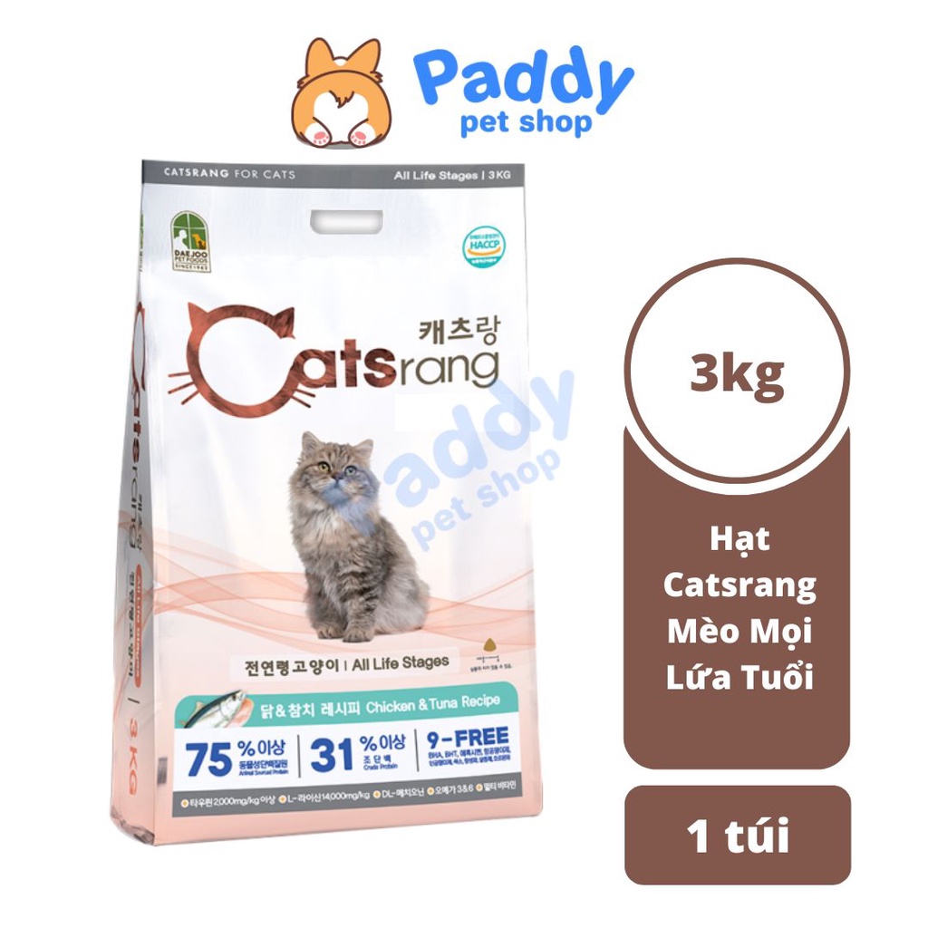 [3kg] Hạt Catsrang Cho Mèo Mọi Lứa Tuổi