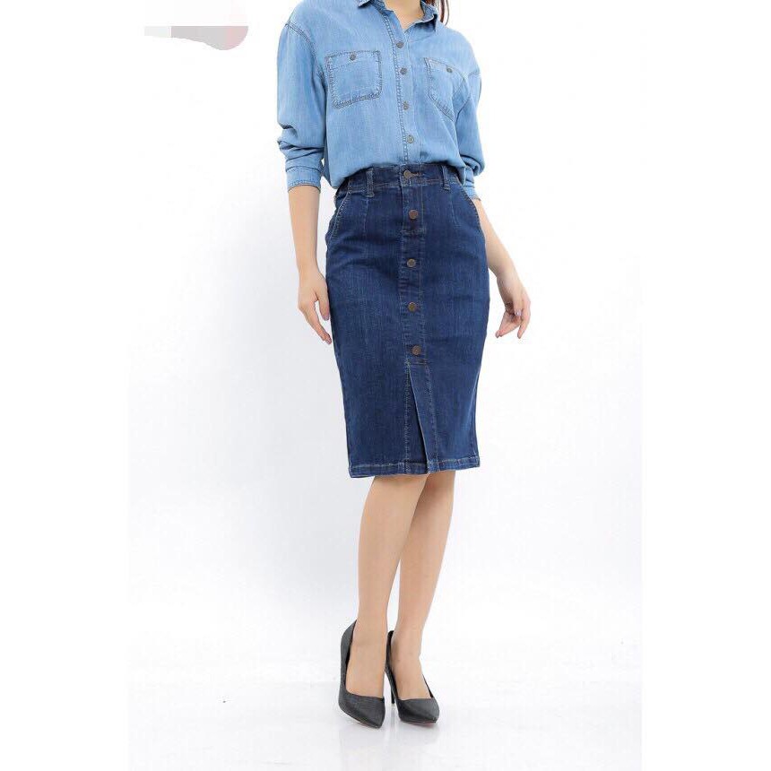 Chân váy jeans nữ cài nút cao cấp | BigBuy360 - bigbuy360.vn