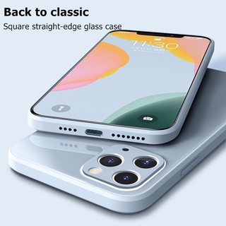 Ốp điện thoại kính cường lực viền vuông chống va đập cho iphone 12 pro 12 Pro Max