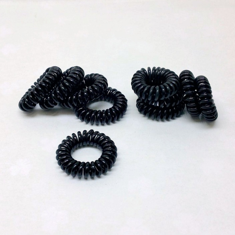 Dây Buộc Tóc Dạng Lò Xo Co Giãn Màu Đen Độc Đáo Cho Nữ