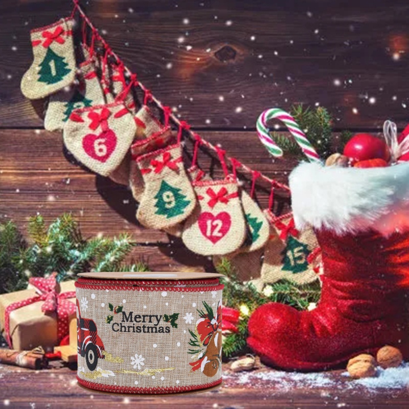 Cuộn Dây Ruy Băng Họa Tiết Cây Thông Noel Trang Trí Giáng Sinh