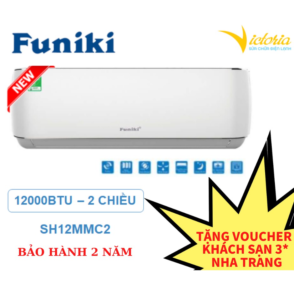 MIỄN PHÍ CÔNG LẮP ĐẶT & VẬT TƯ - Điều hòa không khí 2 chiều Funiki 12000BTU Thường – SH12MMC2 Mới